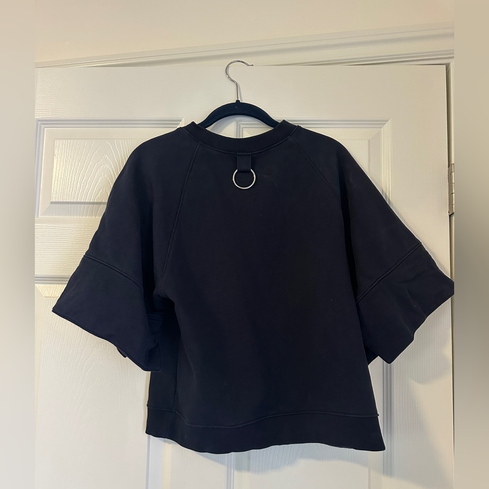 Tibi Crew Neck Easy Sweatshirt in Navy XXS - Picture 4 of 4